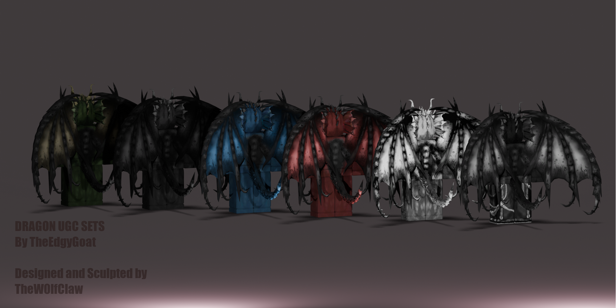 Roblox Dragon UGC Set - Back View Roblox Dragon UGC Set - Back View
